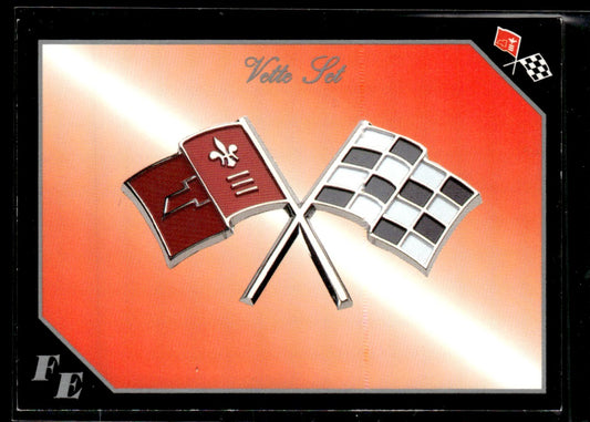 1991 Collect-A-Card Vette Set #45 Corvette Flag Emblem 1363