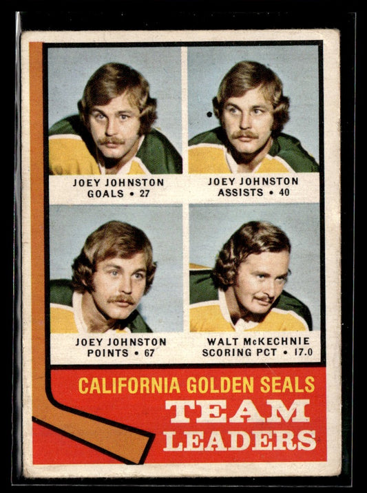1974-75 Topps #56 Joey Johnston / Walt McKechnie California Golden Seals 2361