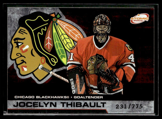 2002-03 Pacific Atomic Hobby Parallel #21 Jocelyn Thibault SN 2353