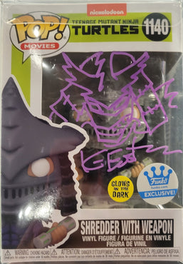 Shredder With Weapon 1140 TMNT Glows in the Dark Funko Exclusive autographiée par Kevin Eastman