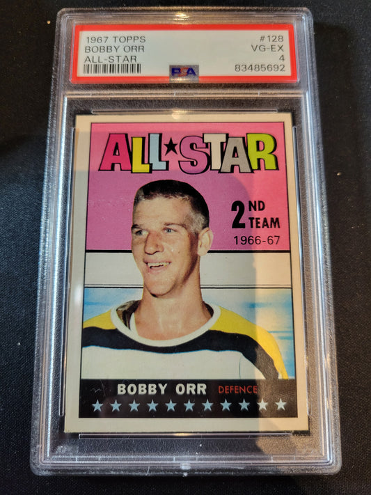 1967-68 Topps #128 Bobby Orr Boston Bruins PSA 4 9999