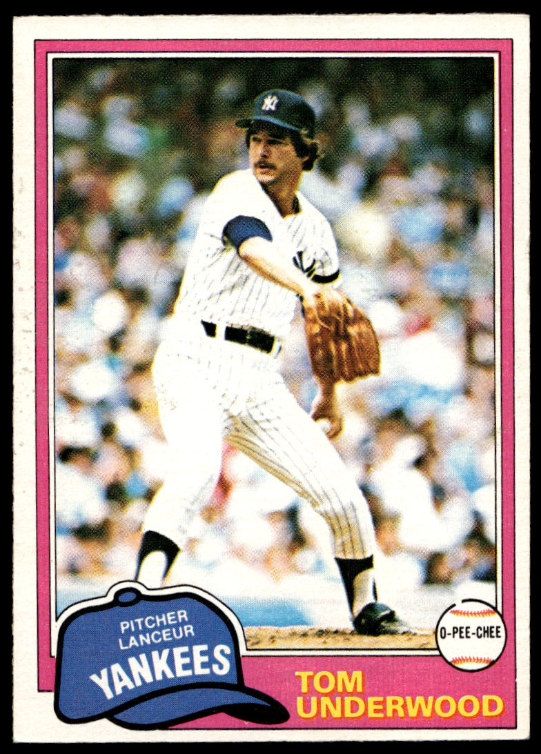 1981 O-Pee-Chee  #114 Tom Underwood   New York Yankees 1111