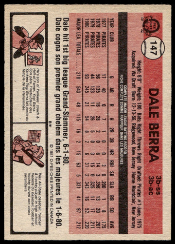 1981 O-Pee-Chee  #147 Jason Thompson   Pittsburgh Pirates 1111