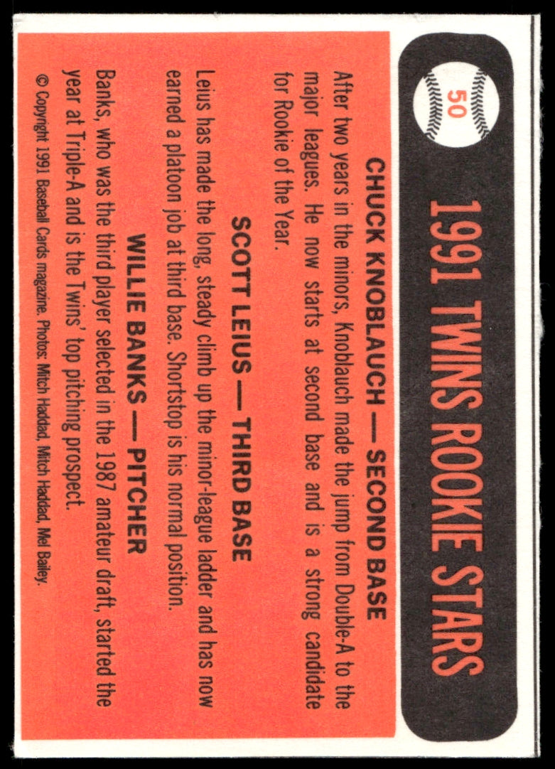 1991 Baseball Cards Magazine #50 Twins Rookies 1111