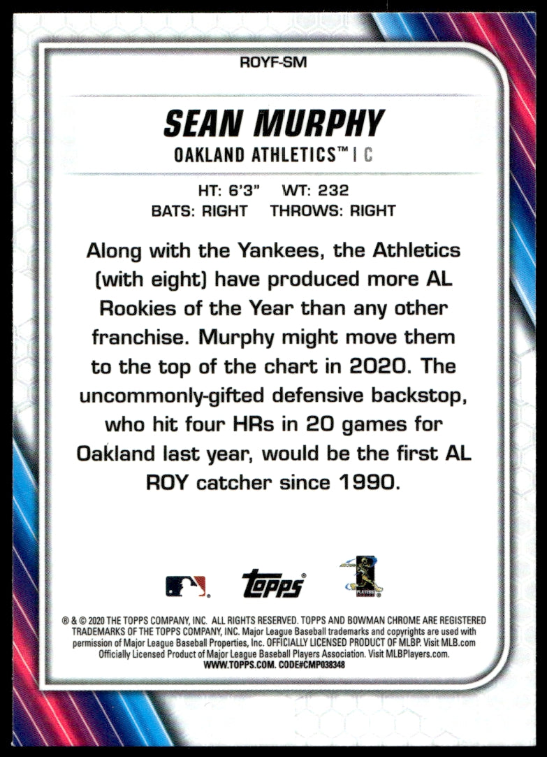 2020  Bowman Rookie of the Year Favorites #ROYF-SM Sean Murphy Athletics 1114