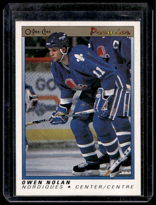 1990 O-Pee-Chee Premier  #86 Owen Nolan RC  Quebec Nordiques 2111