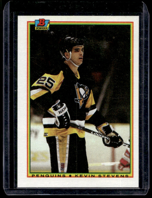 1990 Bowman  #208 Kevin Stevens RC  Pittsburgh Penguins 2111