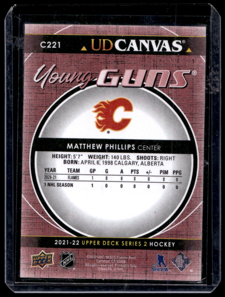2021 Upper Deck UD Canvas #C221 Matthew Phillips YG  Calgary Flames 2111