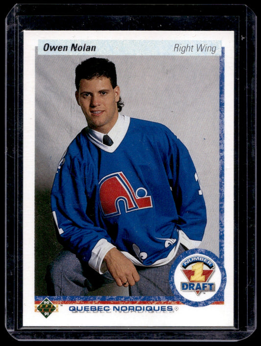 1990 Upper Deck  #352 Owen Nolan  FRDP, RC  Quebec Nordiques