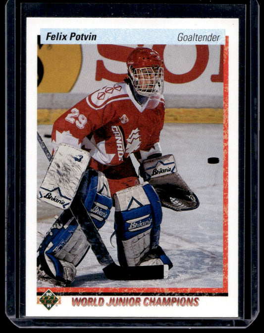 1990 Upper Deck  #458 Felix Potvin  WJC, RC  Canada