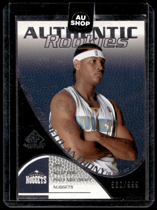 2003 SP Game Used  #109 Carmelo Anthony RC,SN999  Denver Nuggets