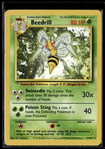 1999 Pokemon Base Set  #17/102 Beedrill   - 3111