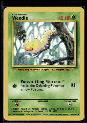 1999 Pokemon Base Set  #69/102 Weedle   - 3111