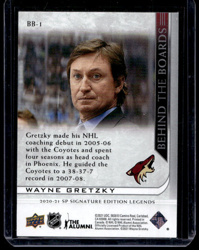 2020-21  SP Signature Edition Legends Behind the Boards #BB-1 Wayne Gretzky 2112