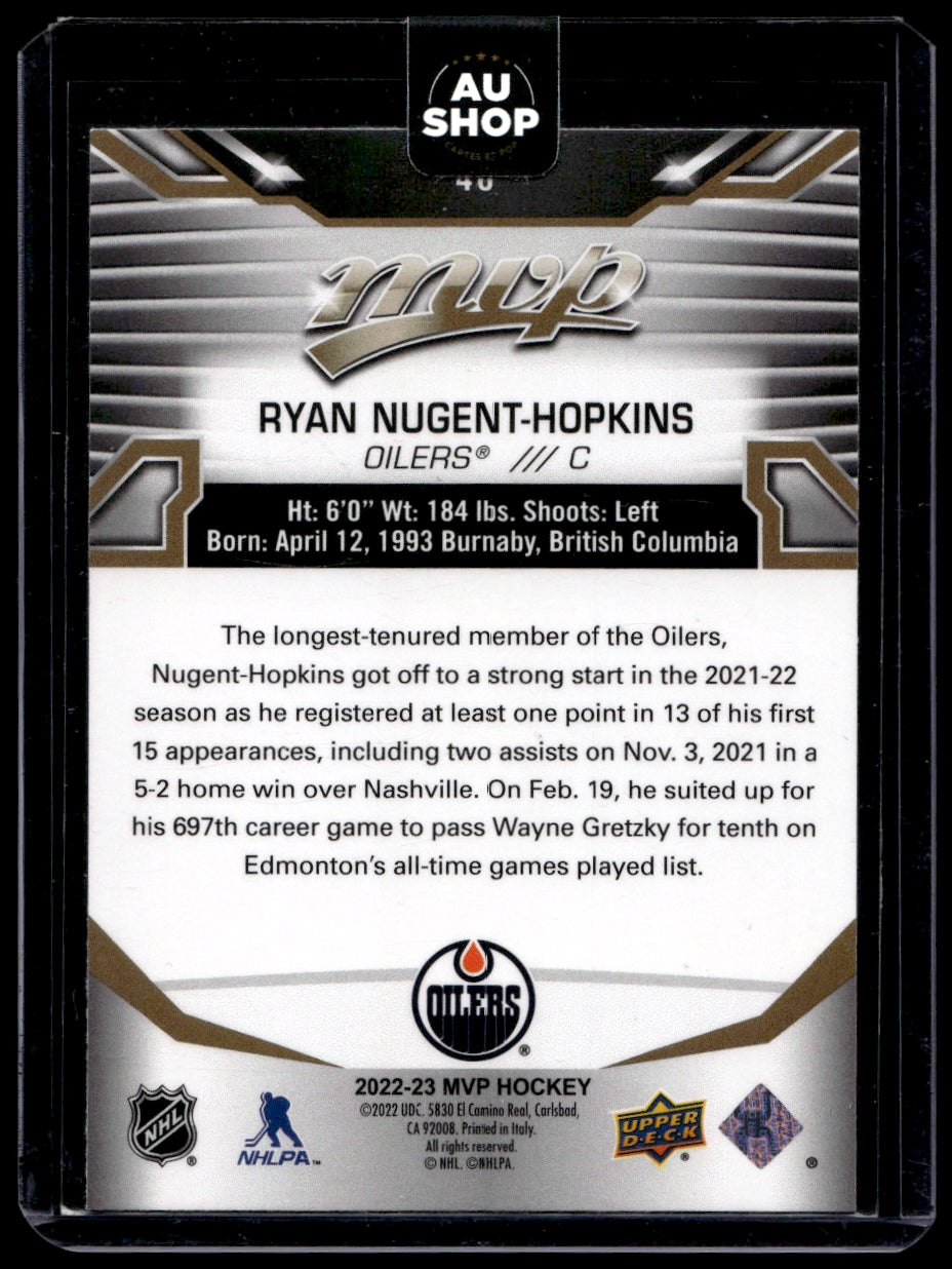 2022-23  Upper Deck MVP Super Scripts #46 Ryan Nugent-Hopkins SN25 Oilers 2112