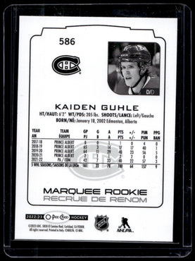 2022 O-Pee-Chee  #586 Kaiden Guhle MR,RC  Montreal Canadiens 2113