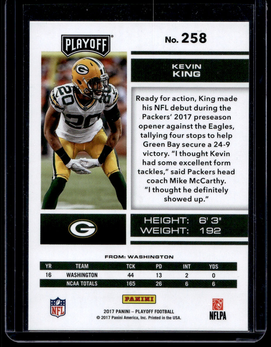 2017 Panini Playoff  #258 Kevin King  RC  Green Bay Packers 1362