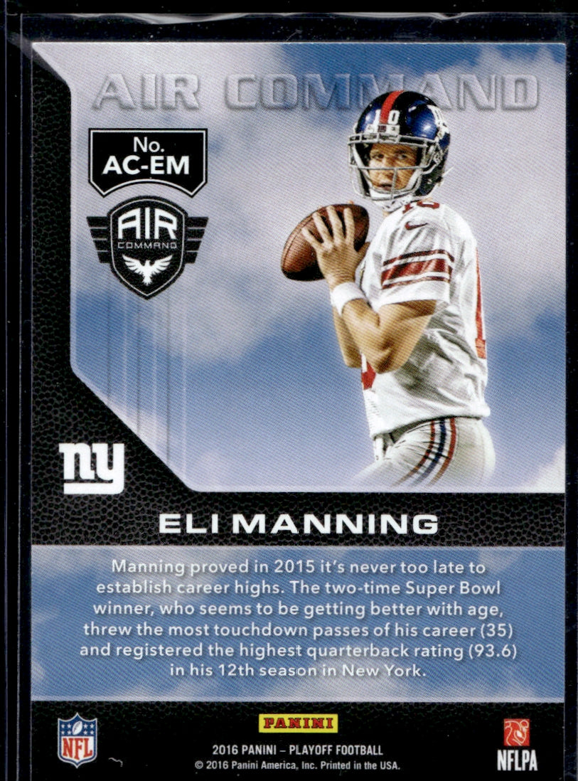 2016 Panini Playoff Air Command #AC-EM Eli Manning   New York Giants 1362