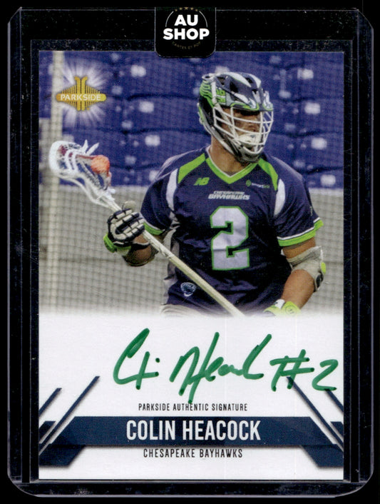 2019 Parkside MLL Signatures Series #SS-CH Colin Heacock AU Bayhawks 1364