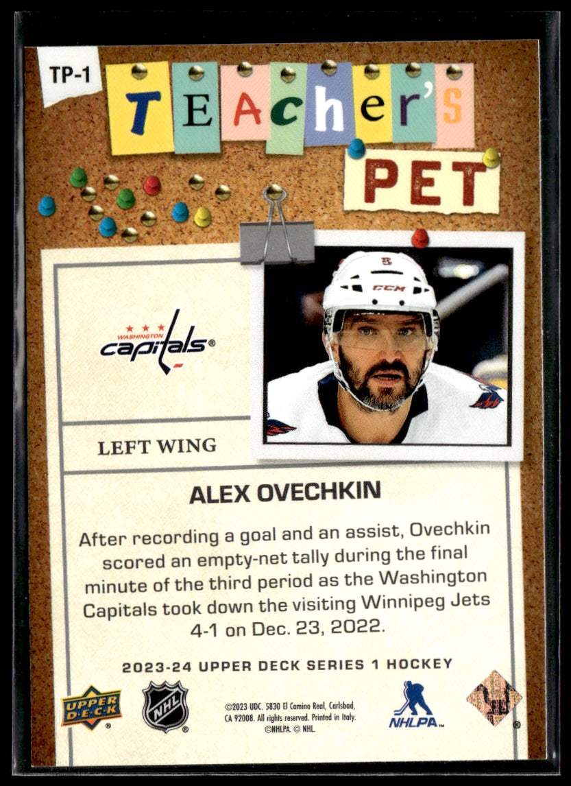 2023 Upper Deck Teacher's Pet #TP-1 Alex Ovechkin   Washington Capitals 4125