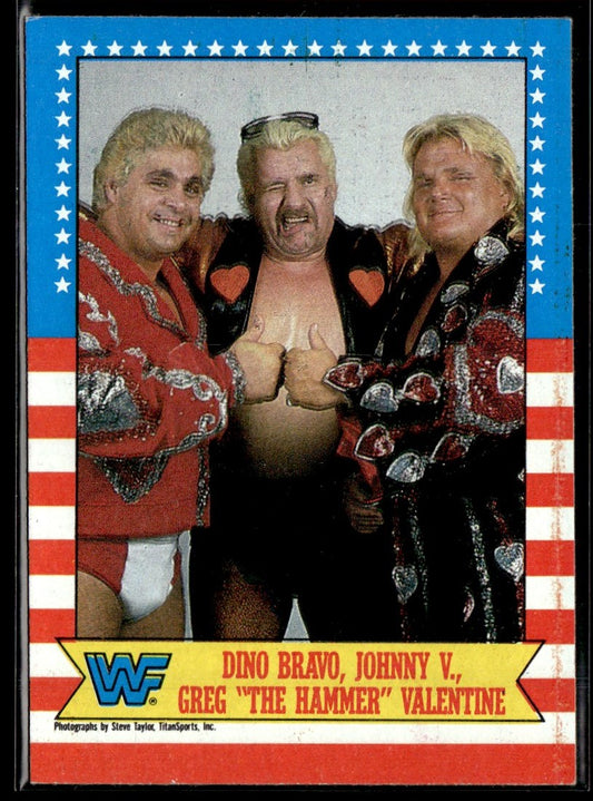 1987 Topps WWF #12 Dino Bravo, Johnny V., Greg "The Hammer" Valentine 1351