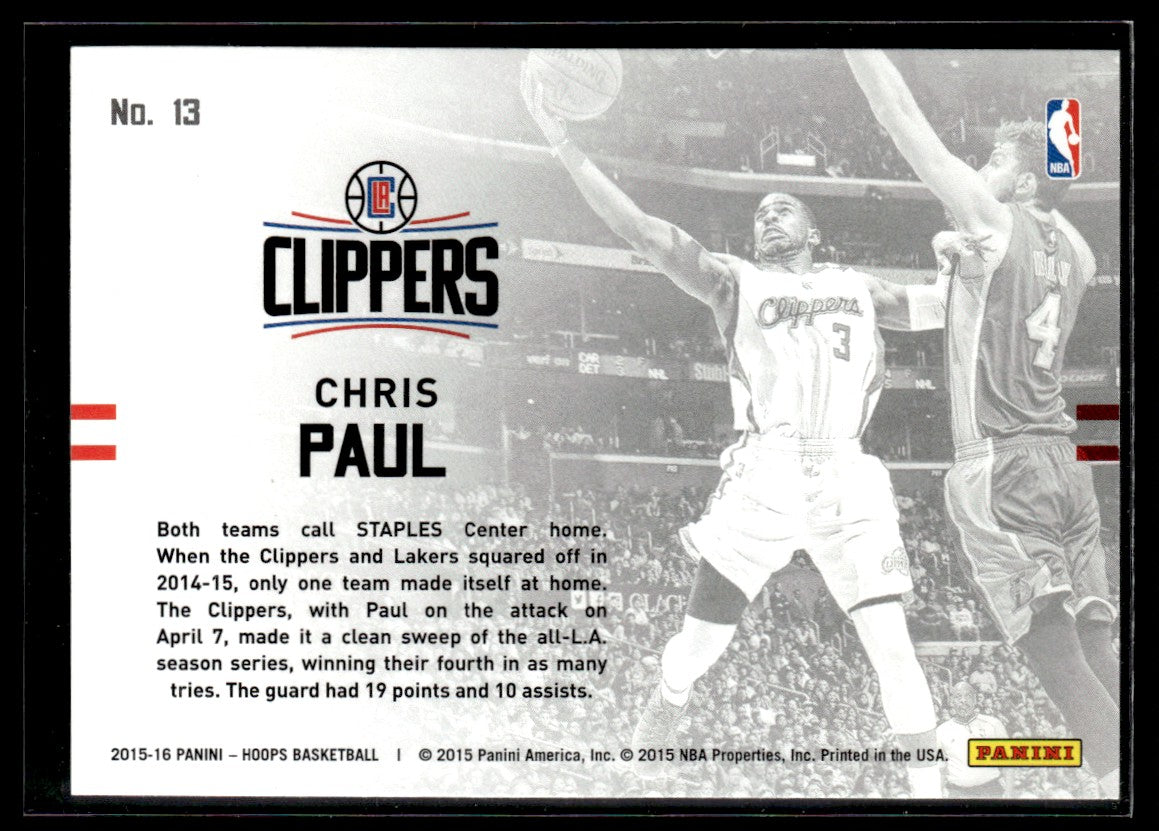 2015-16 Hoops Lights...Camera...Action! #13 Chris Paul Los Angeles Clippers 1352