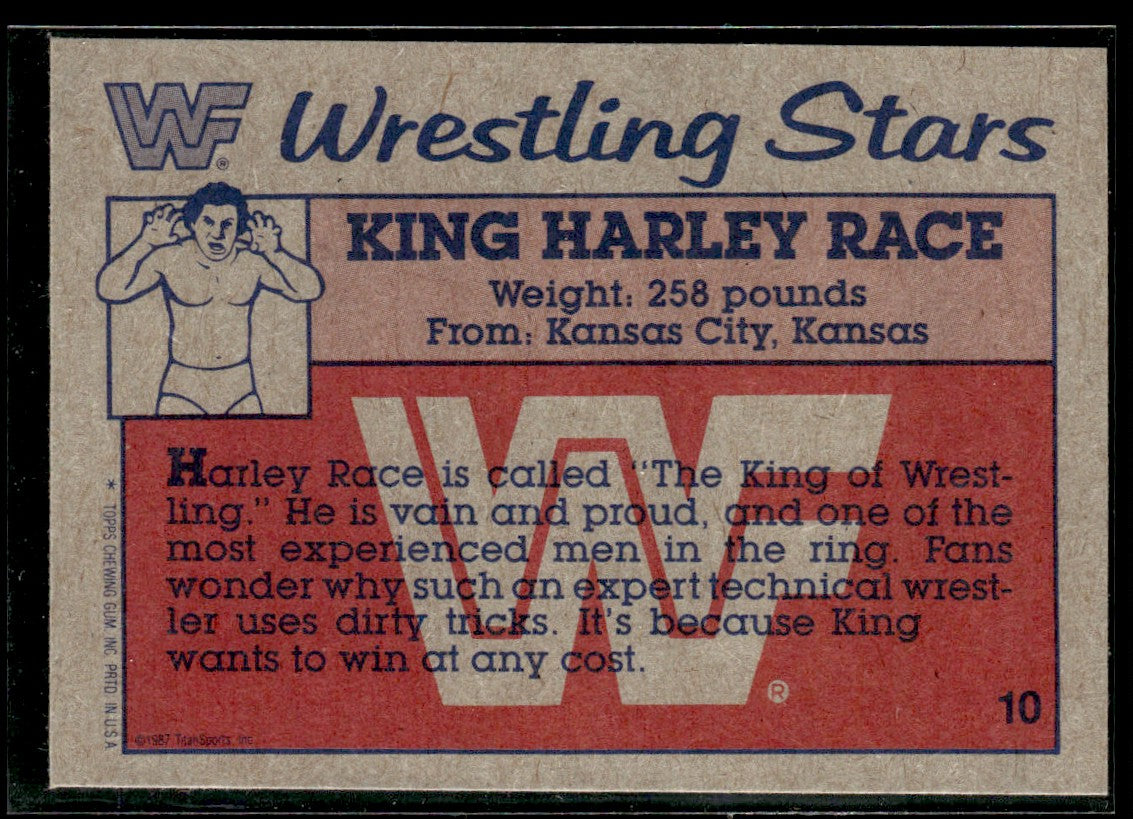 1987 Topps WWF #10 King Harley Race 1354