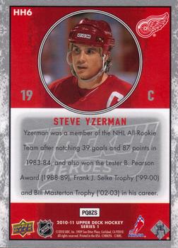 2010  Upper Deck Hockey Heroes Steve Yzerman #HH6 Steve Yzerman Red Wings 4111