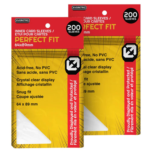 Evoretro Protecteurs pour cartes (penny sleeves) type Perfect Fit , paquet de 200.